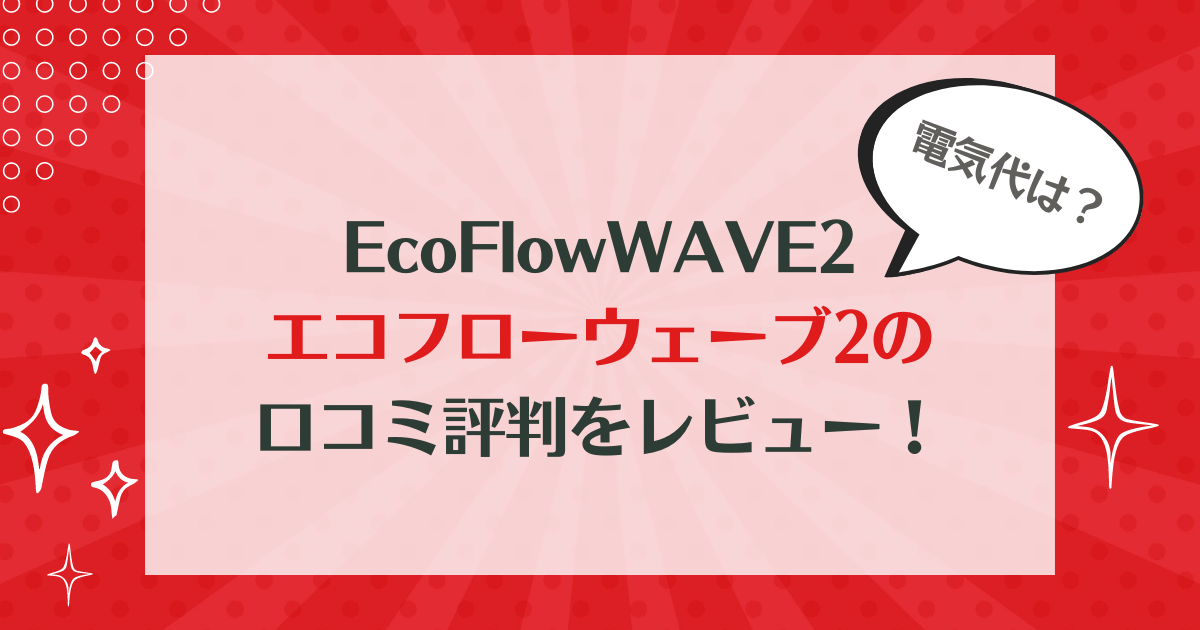 EcoFlowWAVE2エコフローウェーブ2の口コミ評判をレビュー！電気代は？